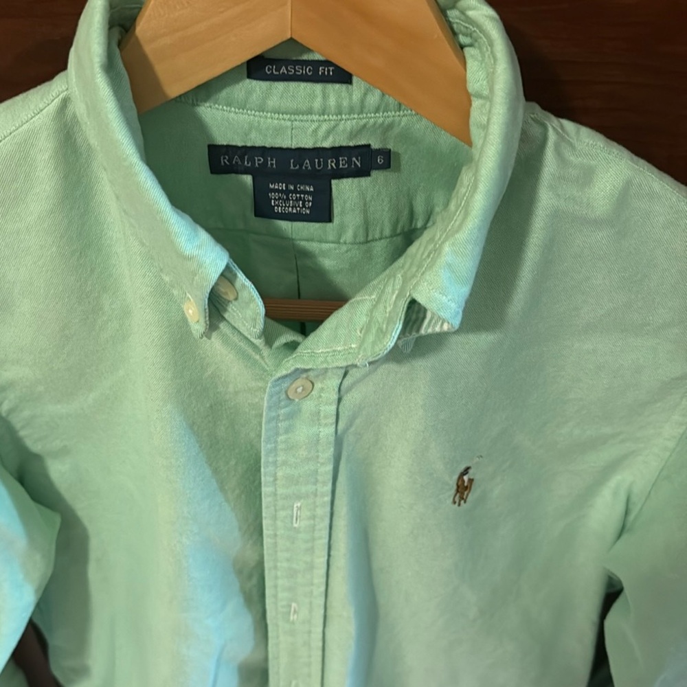 Ralph Lauren Classic Fit Mint Green Womens Shirt - Picture 2 of 9